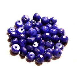 10pc - Perline di pietra - Rondelle sfaccettate in giada 8x5mm Blu notte - 4558550008992 