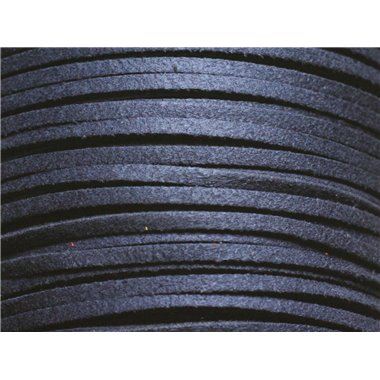 5 metres - Cordon Laniere Suedine Daim 3mm Bleu Marine Nuit - 4558550116833