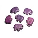 1pc - Grande Perle Pendentif en Pierre Turquoise synthèse - Elephant 40mm Violet - 4558550087898 
