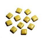 10pc - Perles de Pierre Turquoise synthèse - Losanges 18x14mm Jaune -  4558550087935 