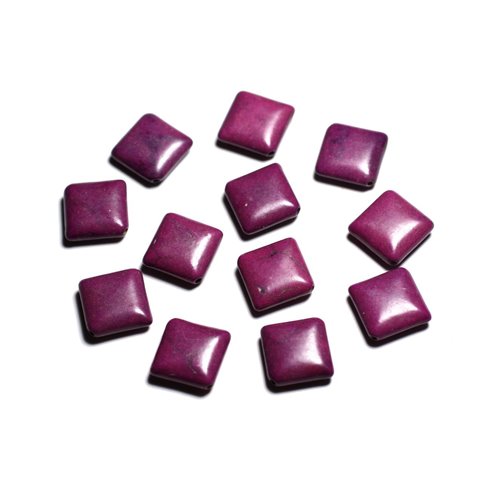 10pc - Perles de Pierre Turquoise synthèse - Losanges 18x14mm Violet -  4558550087966 