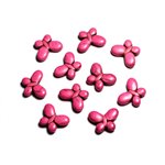 10pc - Perles de Pierre Turquoise synthèse - Papillons 20x15mm Rose -  4558550088079 