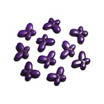 10pc - Perles de Pierre Turquoise synthèse - Papillons 20x15mm Violet -  4558550088086 