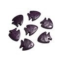 10pc - Perles de Pierre Turquoise synthèse - Poissons 26mm Violet -  4558550088185 