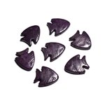 10pc - Perles de Pierre Turquoise synthèse - Poissons 26mm Violet -  4558550088185 