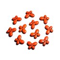 10pc - Perles de Pierre Turquoise synthèse - Papillons 20x15mm Orange -  4558550088055 