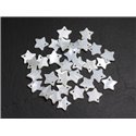 10pc - Pendentifs Breloques Nacre Blanche Etoiles 11-12mm - 4558550027795 