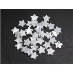 10pc - Perles Pendentifs Breloques Nacre Blanche Etoiles 11-12mm - 4558550027795