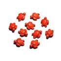 10pc - Perles de Pierre Turquoise synthèse - Tortues 19x15mm Orange -  4558550087768 