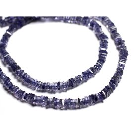 10Stk - Steinperlen - Iolite Square Heishi Unterlegscheiben 3-4mm - 4558550087720 