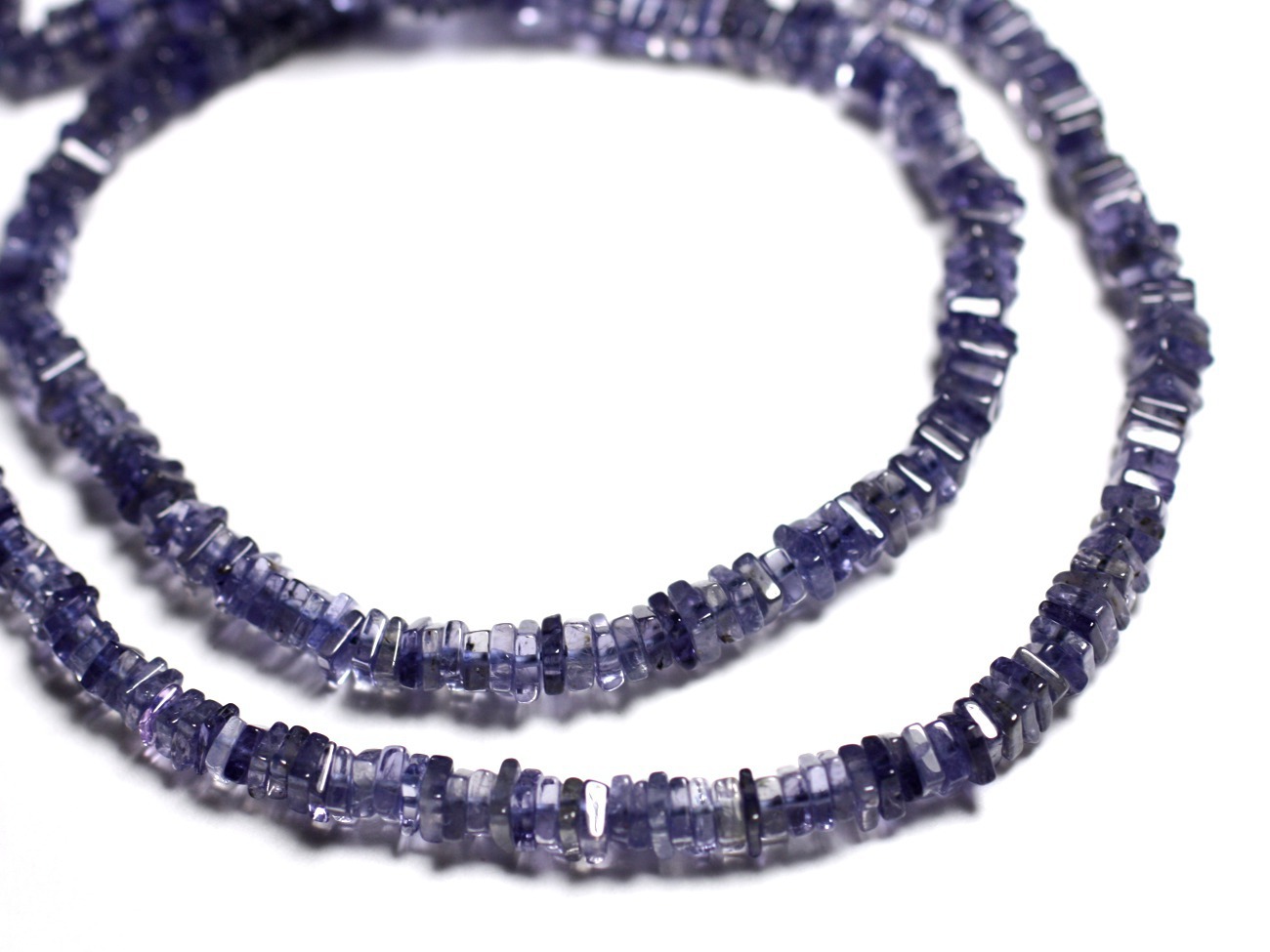 10pc - Perles de Pierre - Iolite Carrés rondelles Heishi 3-4mm -  4558550087720 