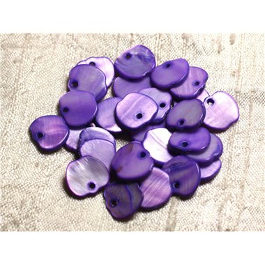 10pc - Perles Breloques Pendentifs Nacre Pommes 12mm Violet   4558550011121 