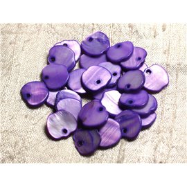 10pc - Pearls Charms Pendants Mother of Pearl Apples 12mm Purple 4558550011121 