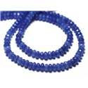 30pc - Perles de Pierre - Jade Rondelles Facettées 4x2mm Bleu roi nuit - 4558550011107 