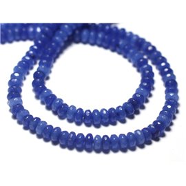 30pc - Stone Beads - Jade Faceted Washers 4x2mm Midnight Royal Blue - 4558550011107 