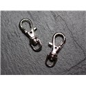 50pc - Mousquetons Porte Clefs Métal Argenté Rhodium 37mm   4558550030306 