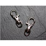 50pc - Mousquetons Porte Clefs Métal Argenté Rhodium 37mm   4558550030306 