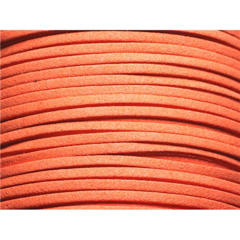 5 mètres - Cordon Lanière Suédine 3x1.5mm Orange Capucine - 4558550000415 