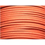 5 mètres - Cordon Lanière Suédine 3x1.5mm Orange Capucine - 4558550000415 