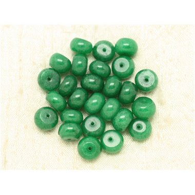 4pc - Perles Pierre - Jade Rondelles 10x6mm Vert Empire - 4558550000279