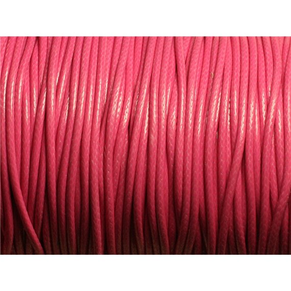 5 Mètres - Cordon de Coton Ciré 1.5mm Rose Bonbon -  4558550009609 