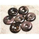 1pc - Pendentif Pierre semi précieuse - Rhodonite Donut 30mm   4558550010124 