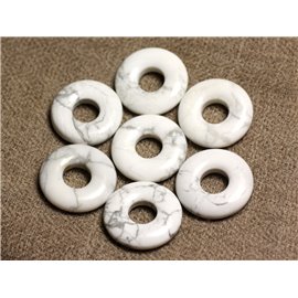 1Stk - Anhänger Halbedelstein - Howlite Donut Pi 20mm 4558550012487 