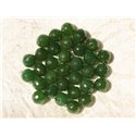 10pc - Perles de Pierre - Jade Boules Facettées 8mm Vert Olive  4558550018007 