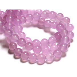 10pc - Perline di pietra - Sfere di giada 10mm Pink Mauve 4558550007575 