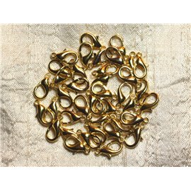 20pc - Lobster Clasps 16mm Gold Metal nickel free 4558550005489 