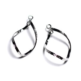 2pc - Componenti per pendenti Connettori Metallo placcato argento rodio 3,3 cm - 4558550023353 