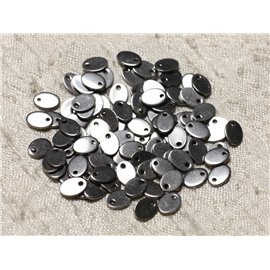 10pc - 304L Surgical Steel Pendants Charms - Oval 7x5mm 4558550004598 