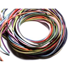 Lot 5 meters - Multicolored Suede 3mm Cord - 4558550087652 