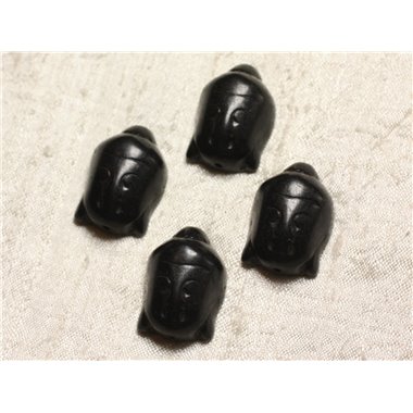 2pc - Perles Turquoise Synthèse Bouddha 29mm Noir -  4558550087607 