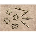 30 sets - Fermoirs Toggle T Métal Bronze Papillons 19mm - 4558550005816 