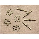 30 sets - Fermoirs Toogle T Métal Bronze Papillons 19mm - 4558550005816 