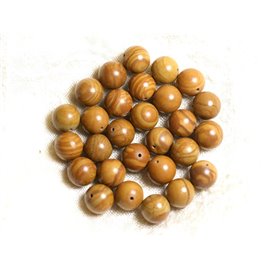 10pc - Stone Beads - Wood Jasper Balls 10mm - 4558550031181 