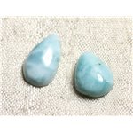 Lot 2 Cabochons Pierre semi précieuse - Larimar Gouttes 11-13mm N1 -  4558550087294 