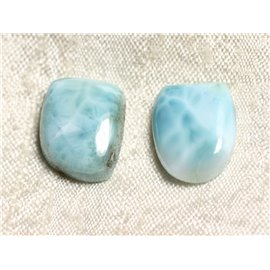 Los 2 Cabochons Halbedelstein - Larimar 17mm N19 - 4558550087515 