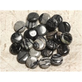 4pc - Stone Beads - Zebra Jasper Palets 12mm 4558550039019 