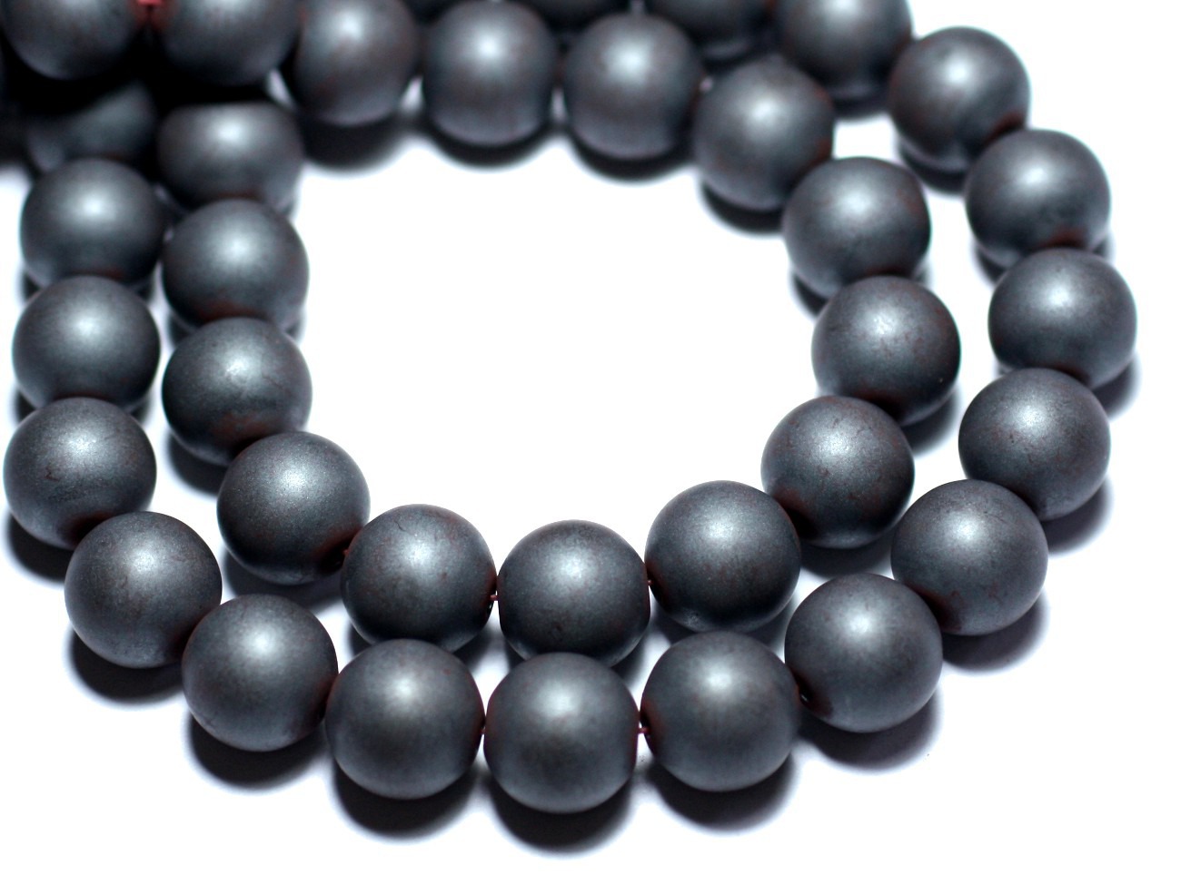 10pc - Perles de Pierre - Hématite Mat Boules 10mm   4558550000491 