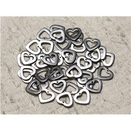 10Stk - Charms Anhänger Chirurgenstahl 304L - Herzen 11mm 4558550004604 