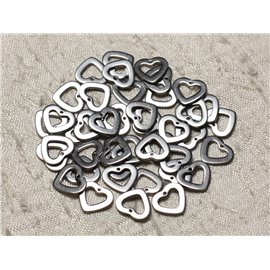 10pc - 304L Surgical Steel Pendants Charms - 11mm Hearts 4558550004604 
