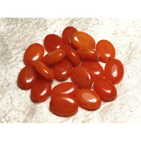 2pc - Perles de Pierre - Jade Orange Ovales 18x13mm   4558550015365 