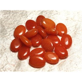 2pc - Stone Beads - Jade Orange Oval 18x13mm 4558550015365 
