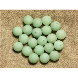 6pc - Cuentas de piedra - Bolas mate de aventurina verde 10 mm 4558550011398 