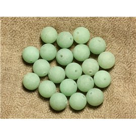 6pc - Stone Beads - Green Aventurine Matt Balls 10mm 4558550011398 