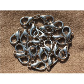 50pc - Large Lobster Clasps 23mm Silver Metal Quality 4558550011220 