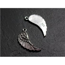 1pc - 925 Sterling Silver Wing Pendant Charm 24mm - 4558550086587 