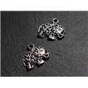 1pc - Breloque Pendentif Argent 925 Elephant 19mm - 4558550086624 